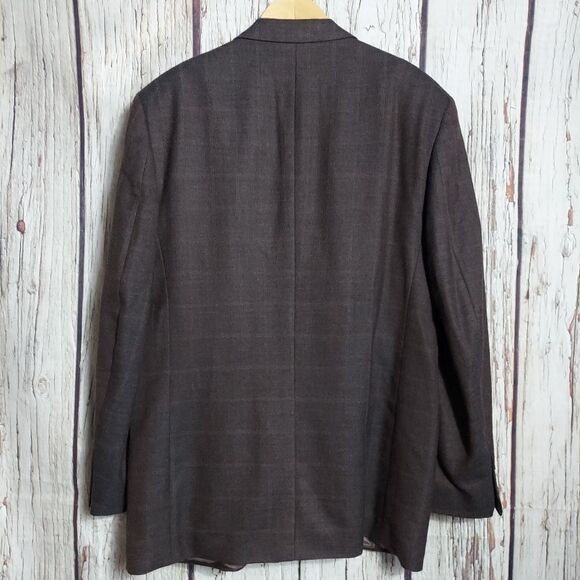Stafford Plaid Wool Cashmere 3 Button Blazer - Picture 5 of 11